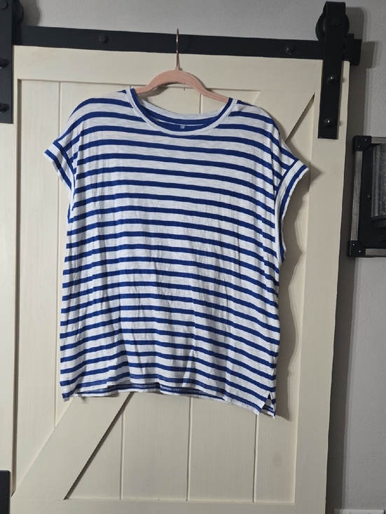 Sonoma Tops - Sonoma White and Blue Striped Muscle Tee